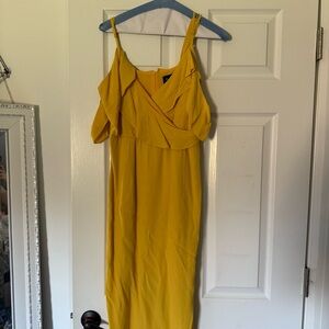 Bardot One Shoulder Yellow Dress